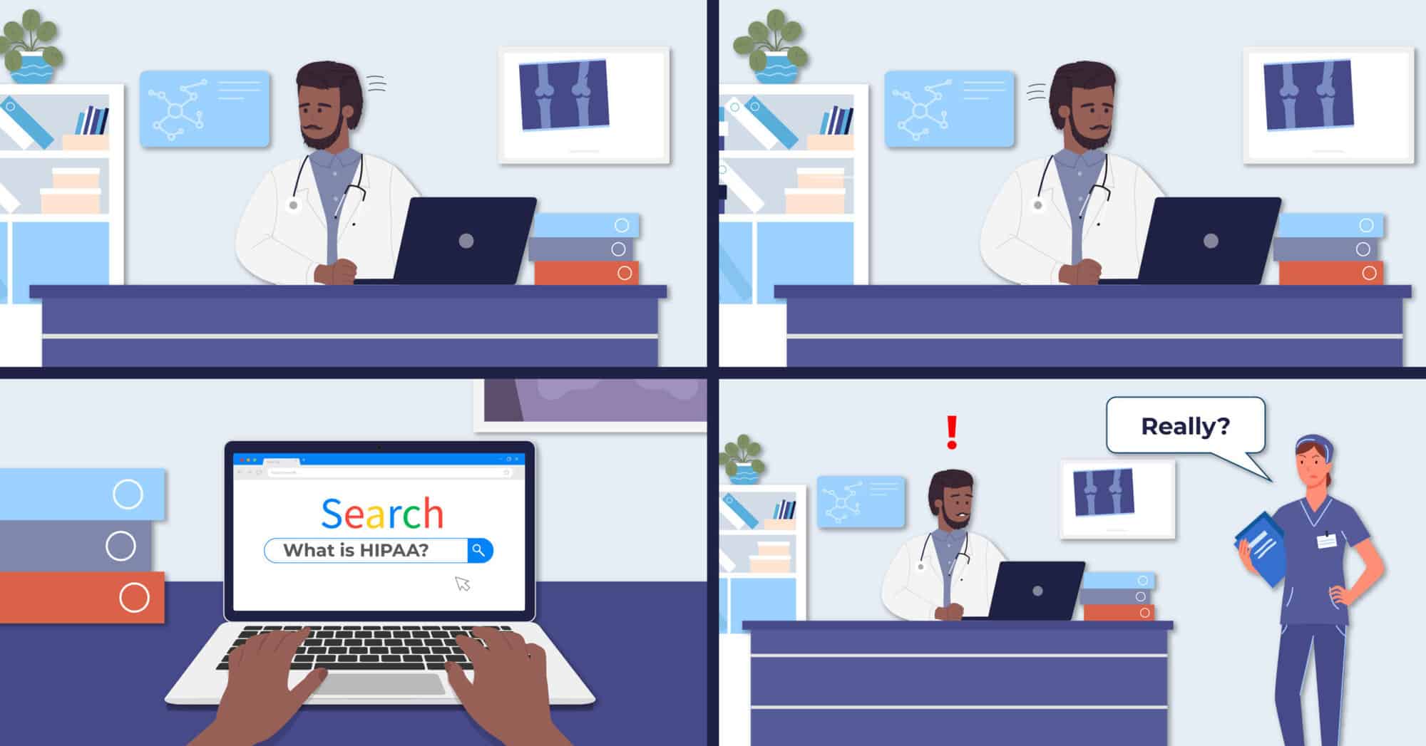 Doctor Googling HIPAA